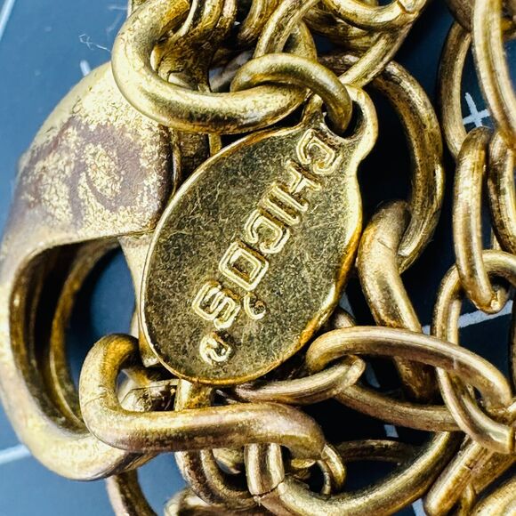 Chicos Necklace Pink Maroon Cabochon Stations Gold Tone 44" Everyday Jewelry - Picture 8 of 8